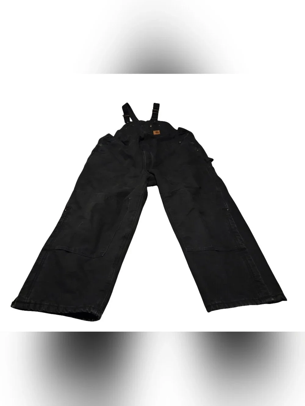 Carhartt Men's R27 BLK Quilt Lined Duck Bib Overalls 50x28 Black Workwear